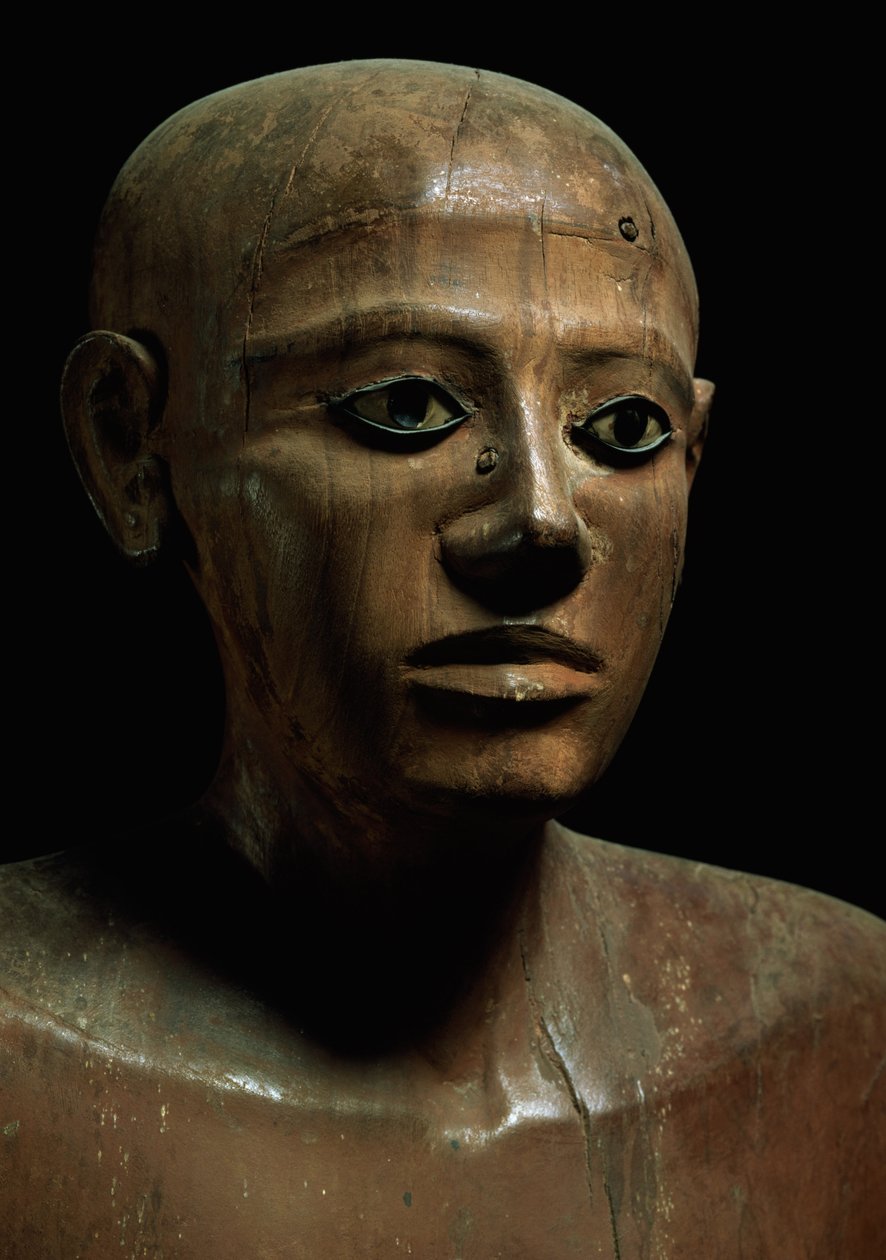 Socha kancléře Nakhtiho, z Asyutu, raná Střední říše, cca 1900 př. n. l. (lakované dřevo) (detail) od Egyptian 12th Dynasty