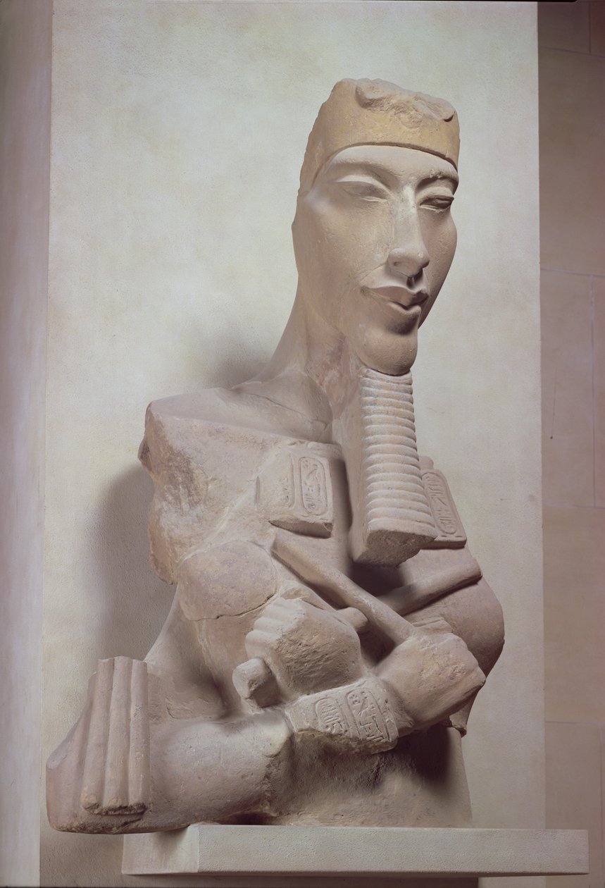 Osirisův sloup Achnaton (1365-1349 př.nl) ze slunečního chrámu Amenophise IV v Karnaku, Nová říše, cca 1350 př.nl (terakota) od Egyptian 18th Dynasty