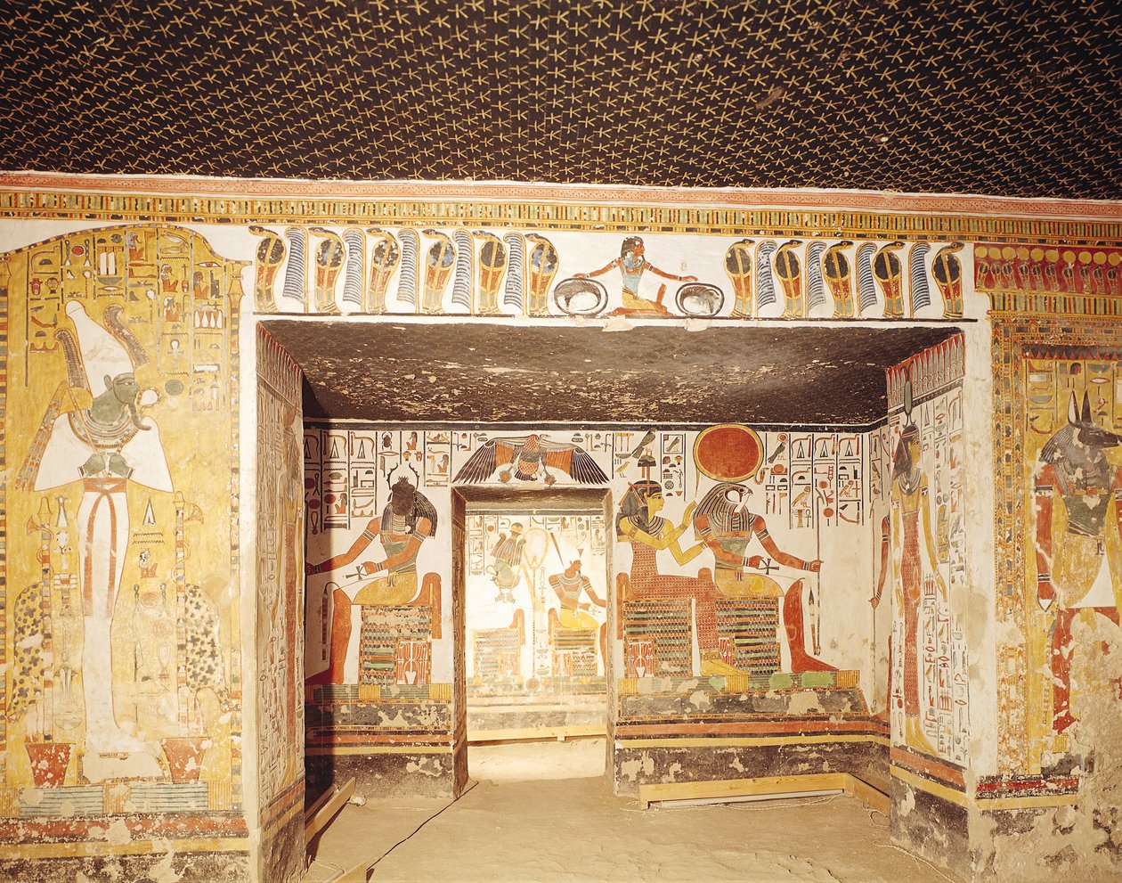 Dva pokoje z hrobky Nefertari od Egyptian 19th Dynasty