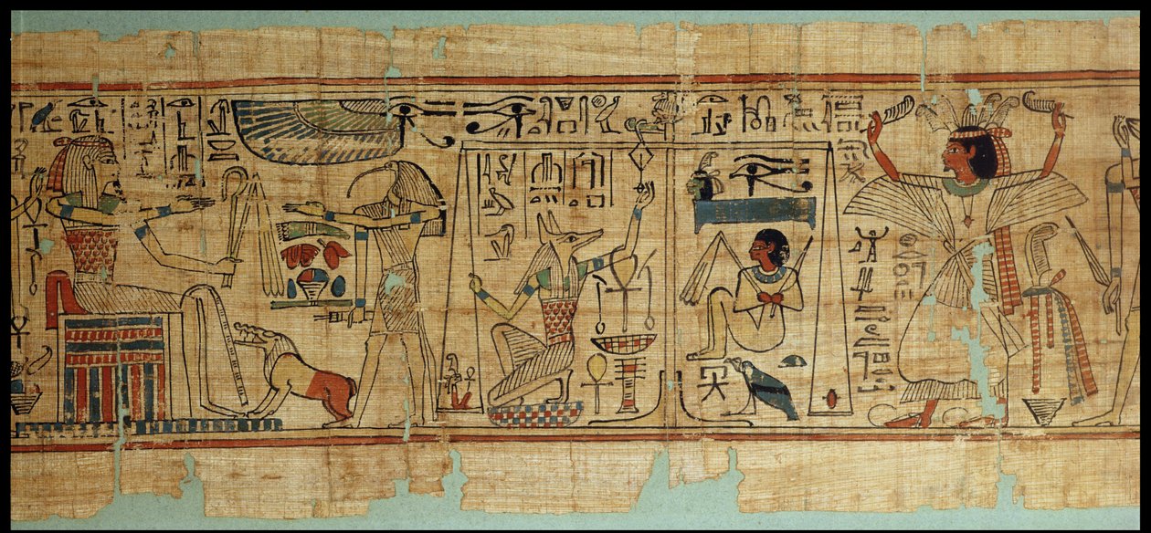 Detail z papyru Nespakashuty, Nová říše (papyrus) od Egyptian 21st Dynasty