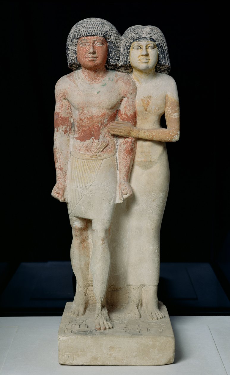 Socha Raherka a Meresankh, Stará říše (vápenec) od Egyptian 5th Dynasty