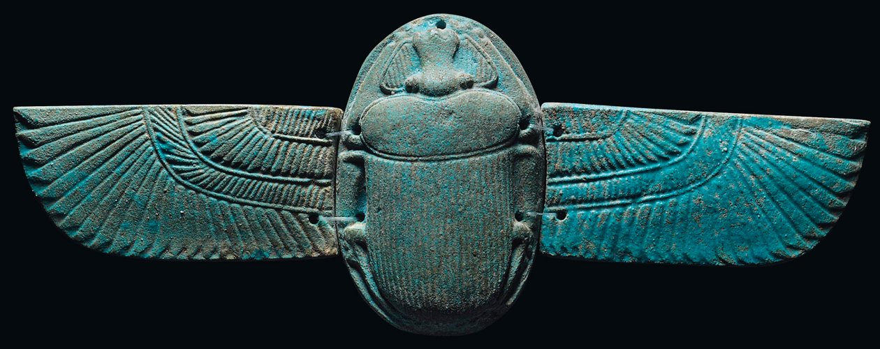 Egyptský fajáns okřídlený skarab, c. 664-30 B.C od Egyptian