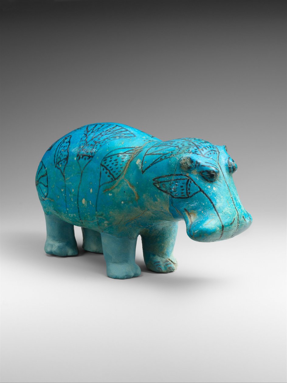 Stojící hroch, cca 1900 př. n. l. (fajáns) od Egyptian 12th Dynasty