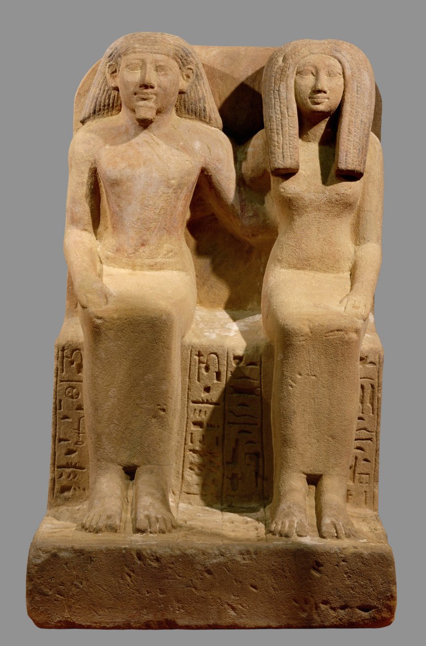 Ounsu, písař a jeho žena Imenhetep... od Egyptian 18th Dynasty