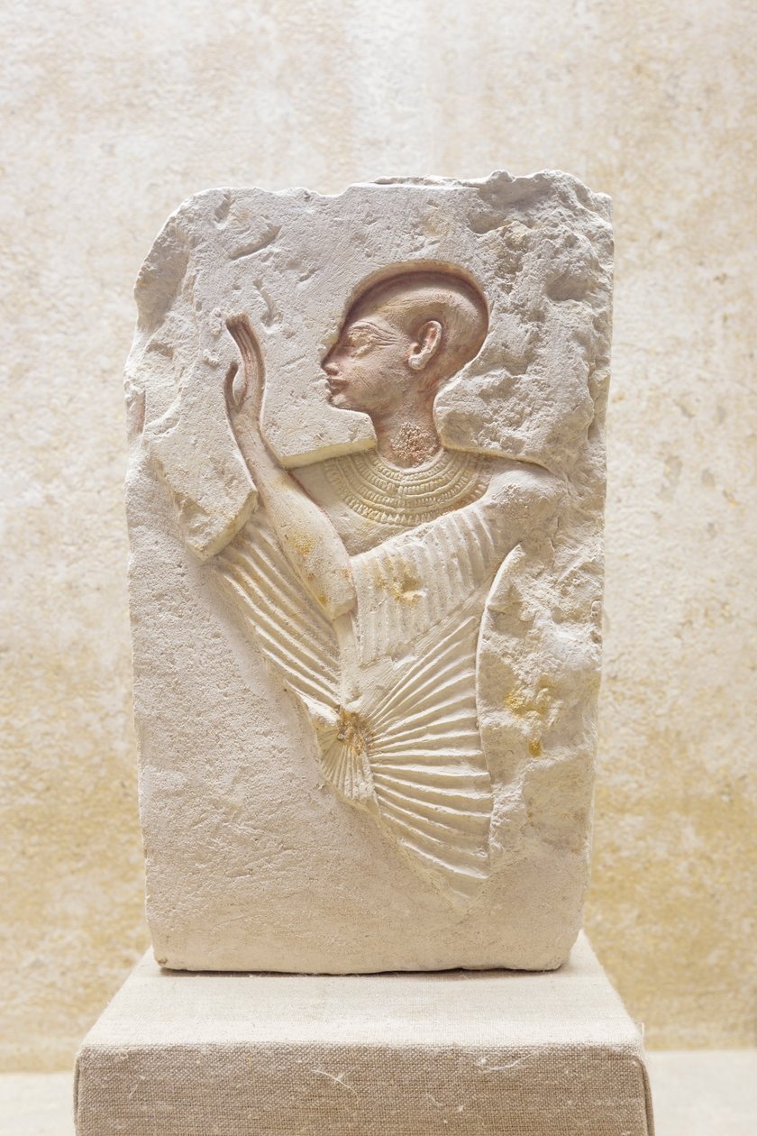 Reliéf kněze, nové království od Egyptian 18th Dynasty