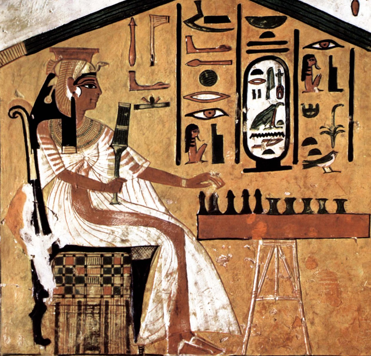 Nefertari hrající Senet (papyrus) od Egyptian 19th Dynasty