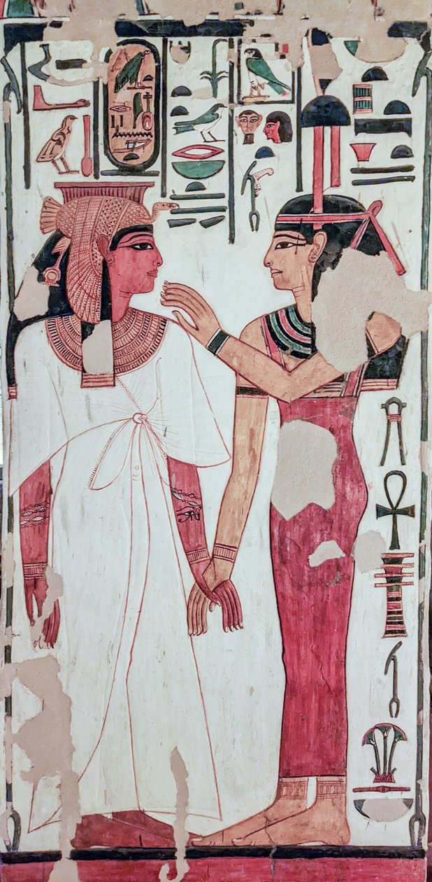 Hrobka Nefertari. (malba na zdi) od Egyptian 19th Dynasty