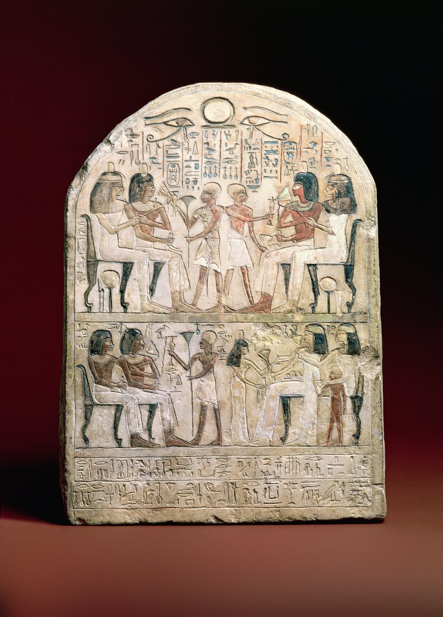 Pohřební stéla, 156 př.nl (malovaný vápenec) od Egyptian Ptolemaic Period