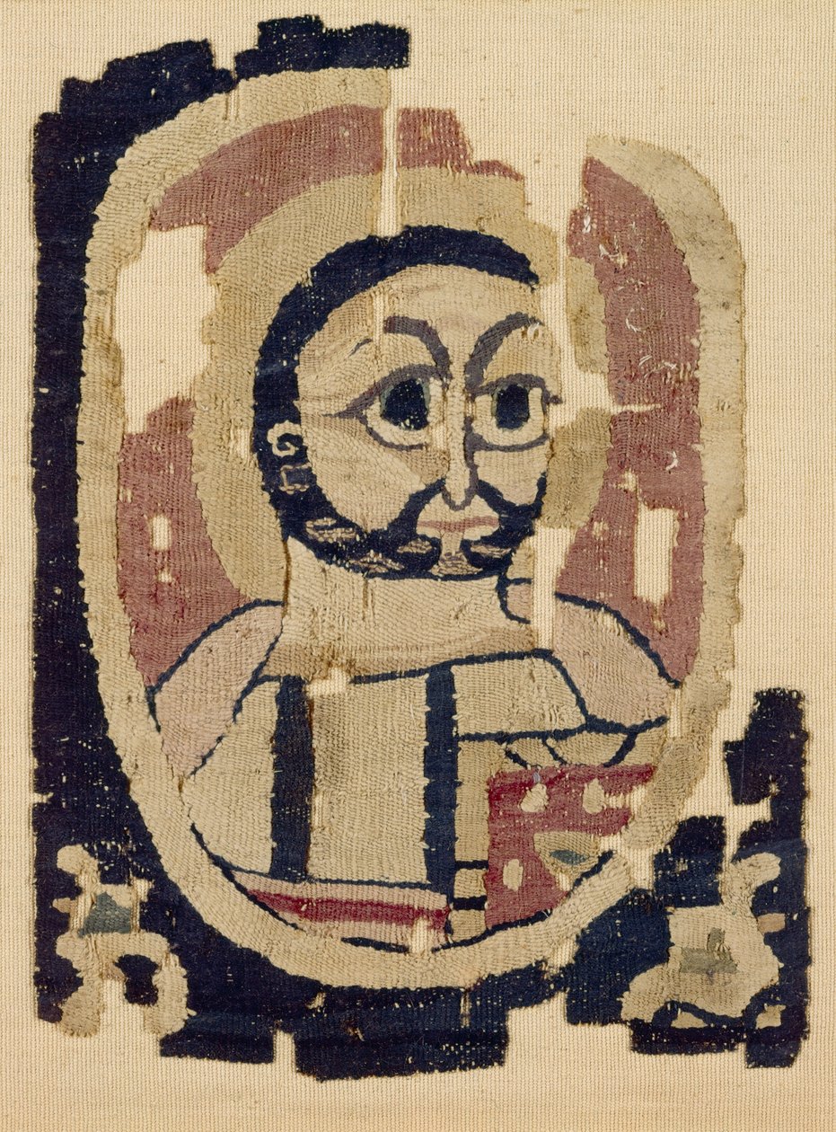 Fragment hlavy, koptština (textil) od Egyptian School