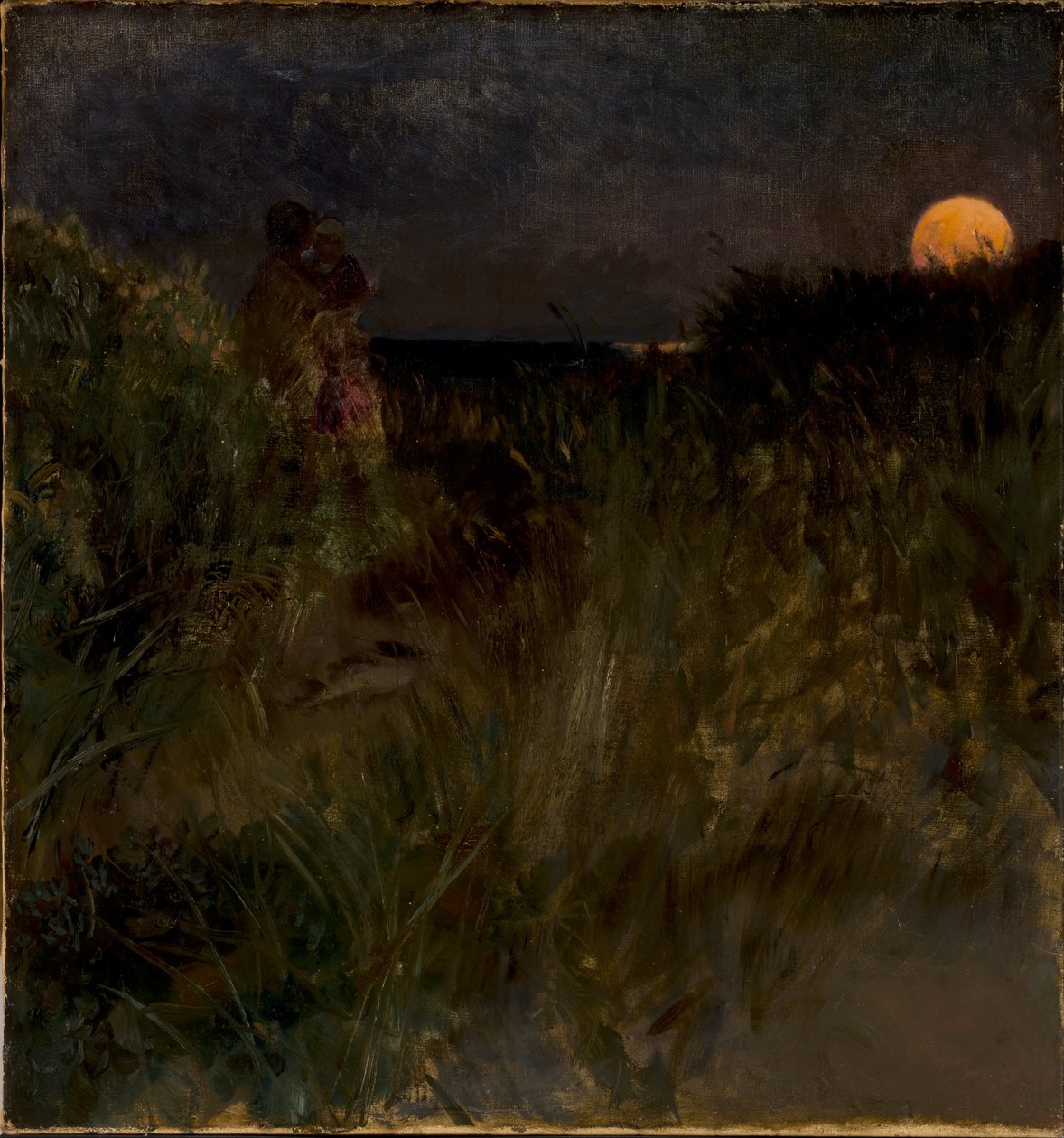 Východ měsíce nad dunami od Hjalmer Eilif Emanuel Peterssen