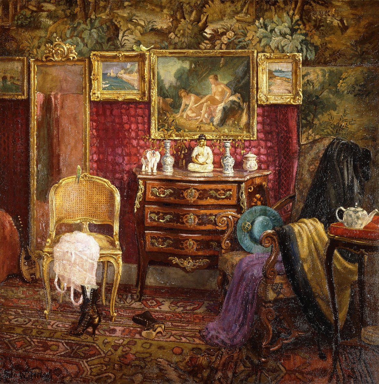 Interiér budoáru od Einar Wegener
