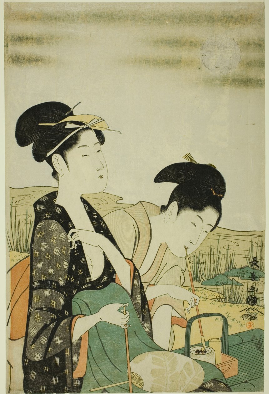 Pohled na Měsíc od Eishōsai Chōki