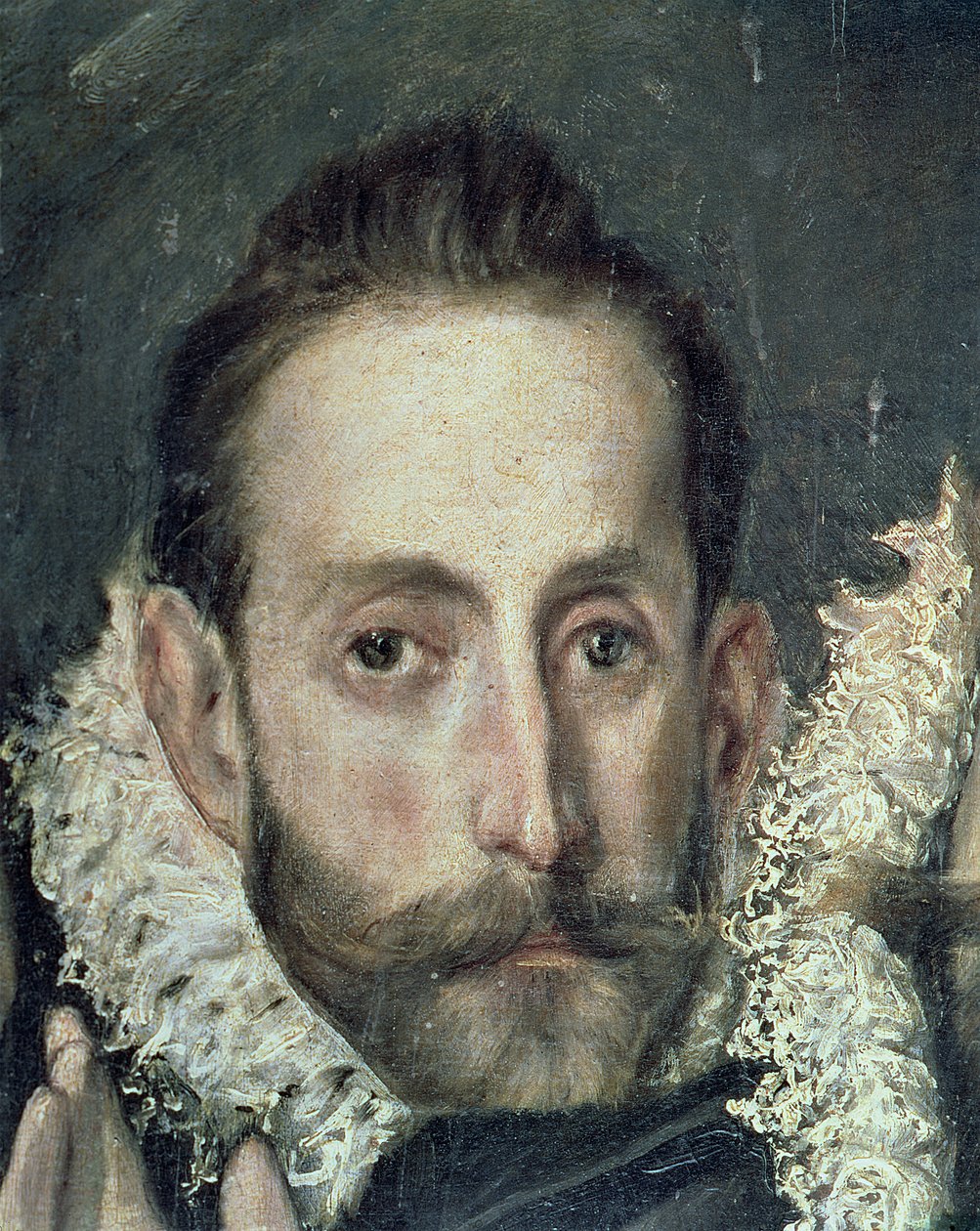 Autoportrét, detail z Pohřebiště hraběte Orgaze, 1586-88 od El Greco