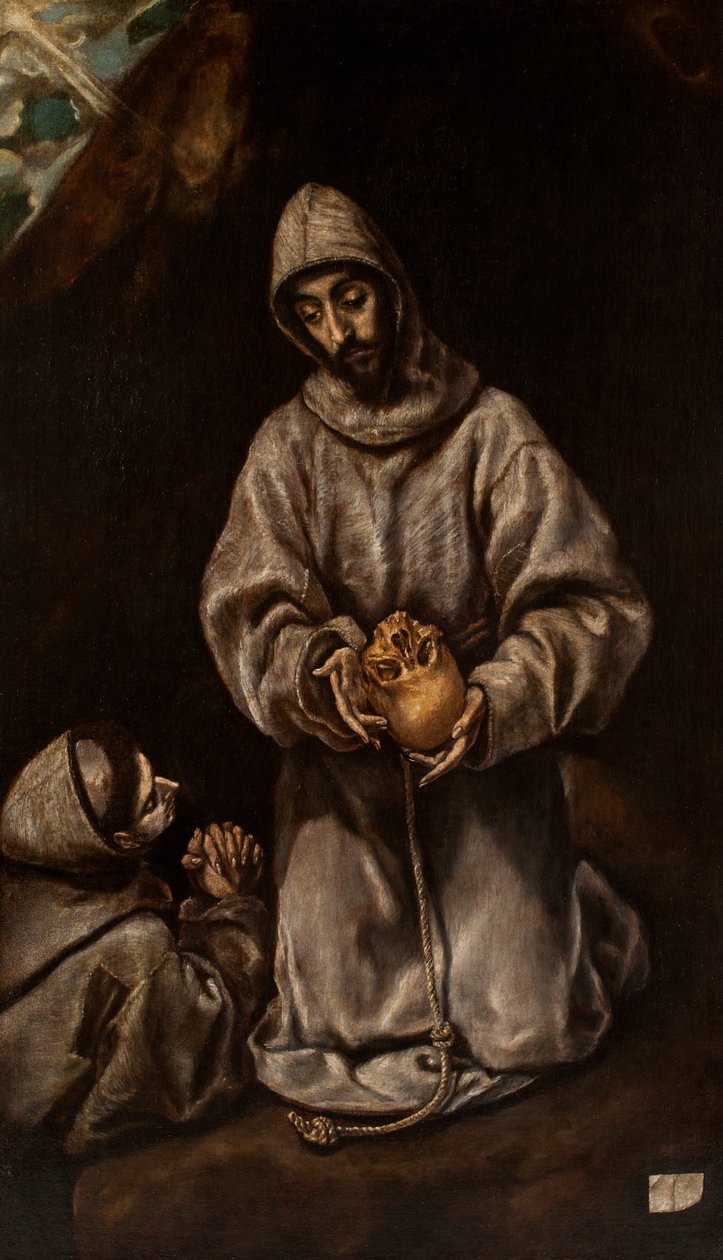 Svatý František a bratr Leo meditují nad smrtí od El Greco