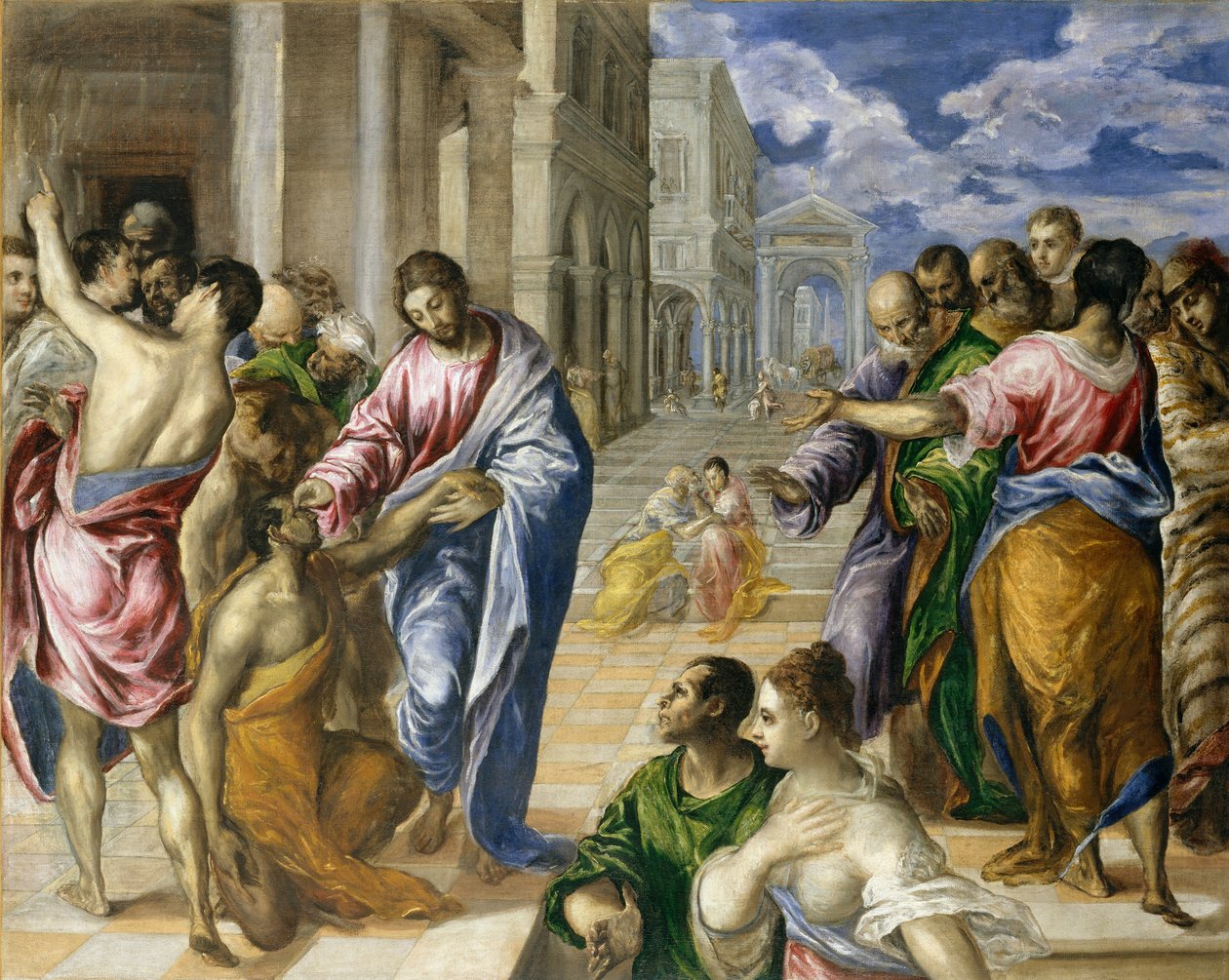 Kristus uzdravuje slepé, kolem roku 1570 od El Greco