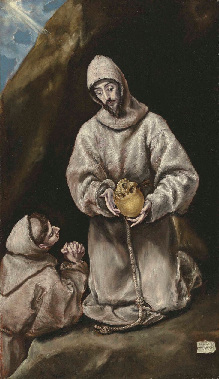 Svatý František a bratr Lev v meditaci od El Greco