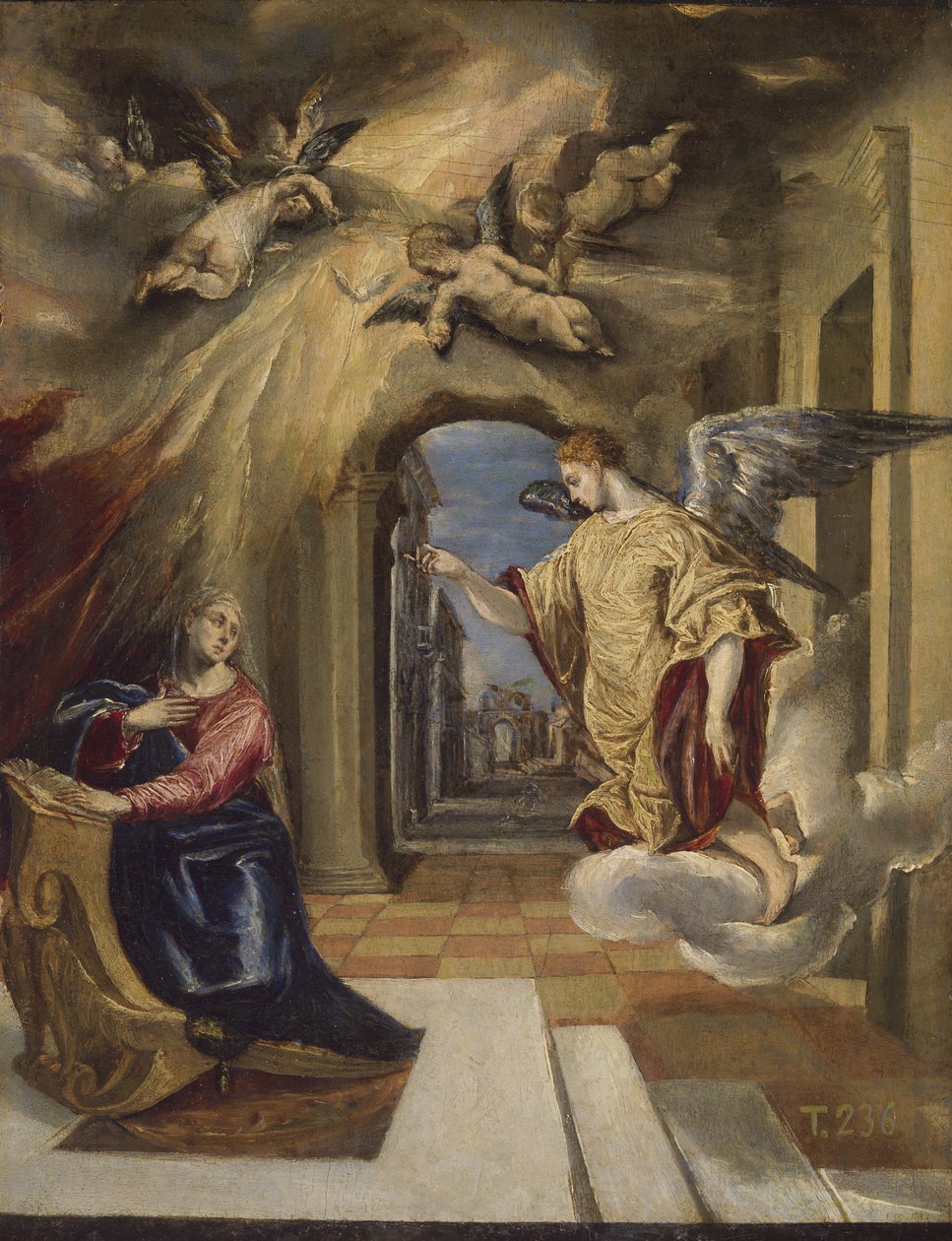 Zvěstování, 1570-1572 od El Greco