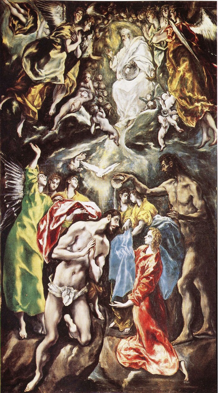 Kristův křest od El Greco