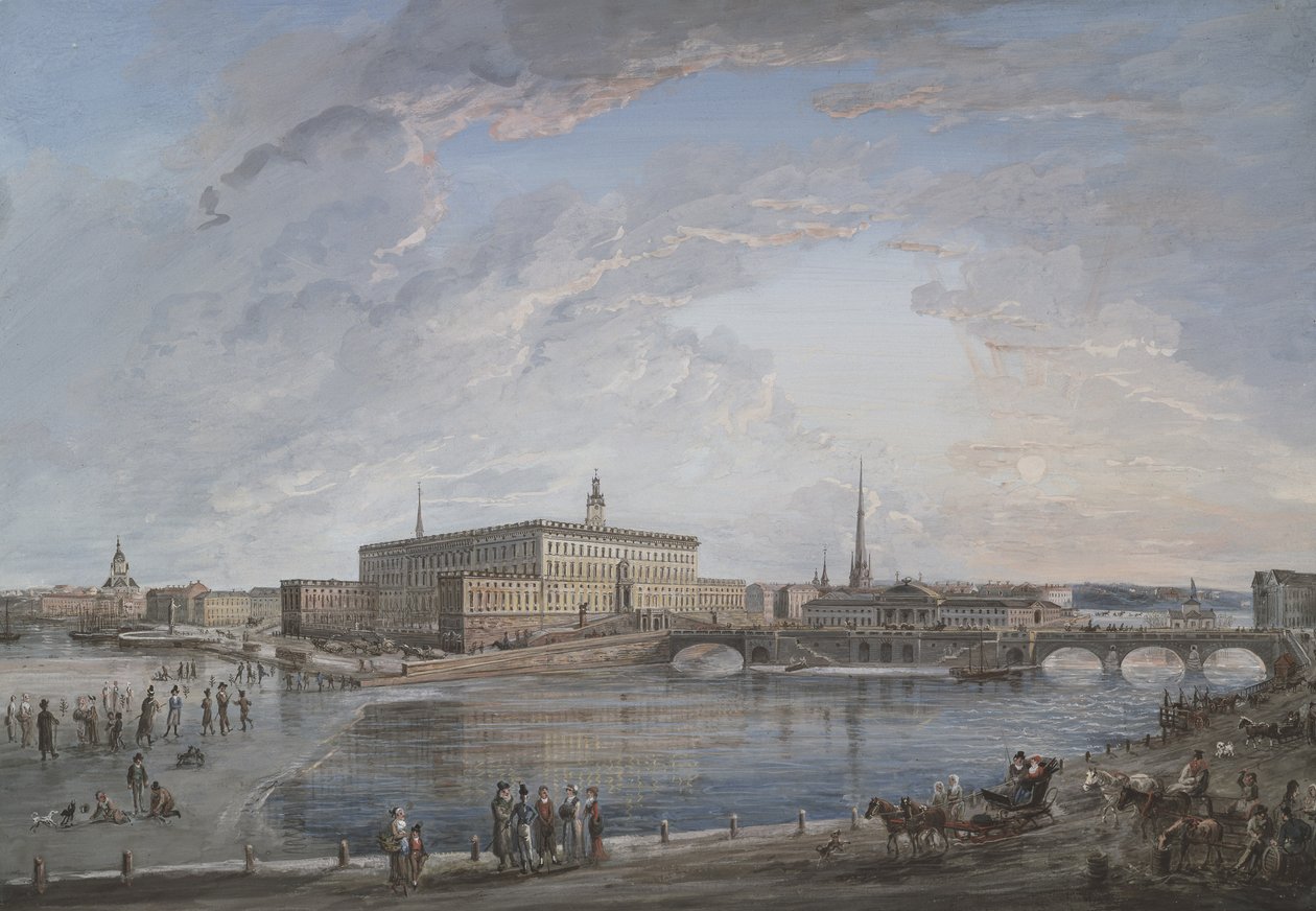 Pohled na Stockholm od Elias Martin