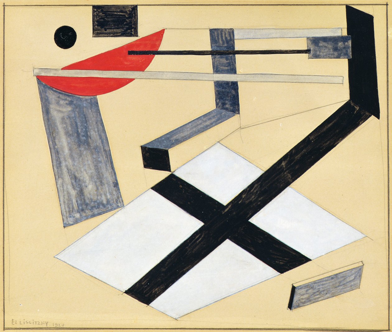 Studie pro Proun30T, 1920 od Eliezer Markowich Lissitzky