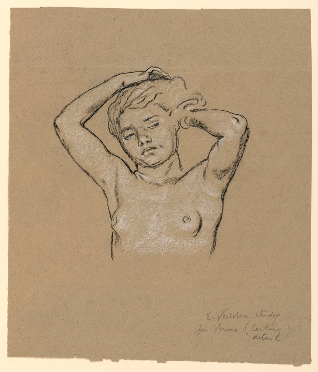 Kresba, Studie k "Venuši", asi 1885 od Elihu Vedder