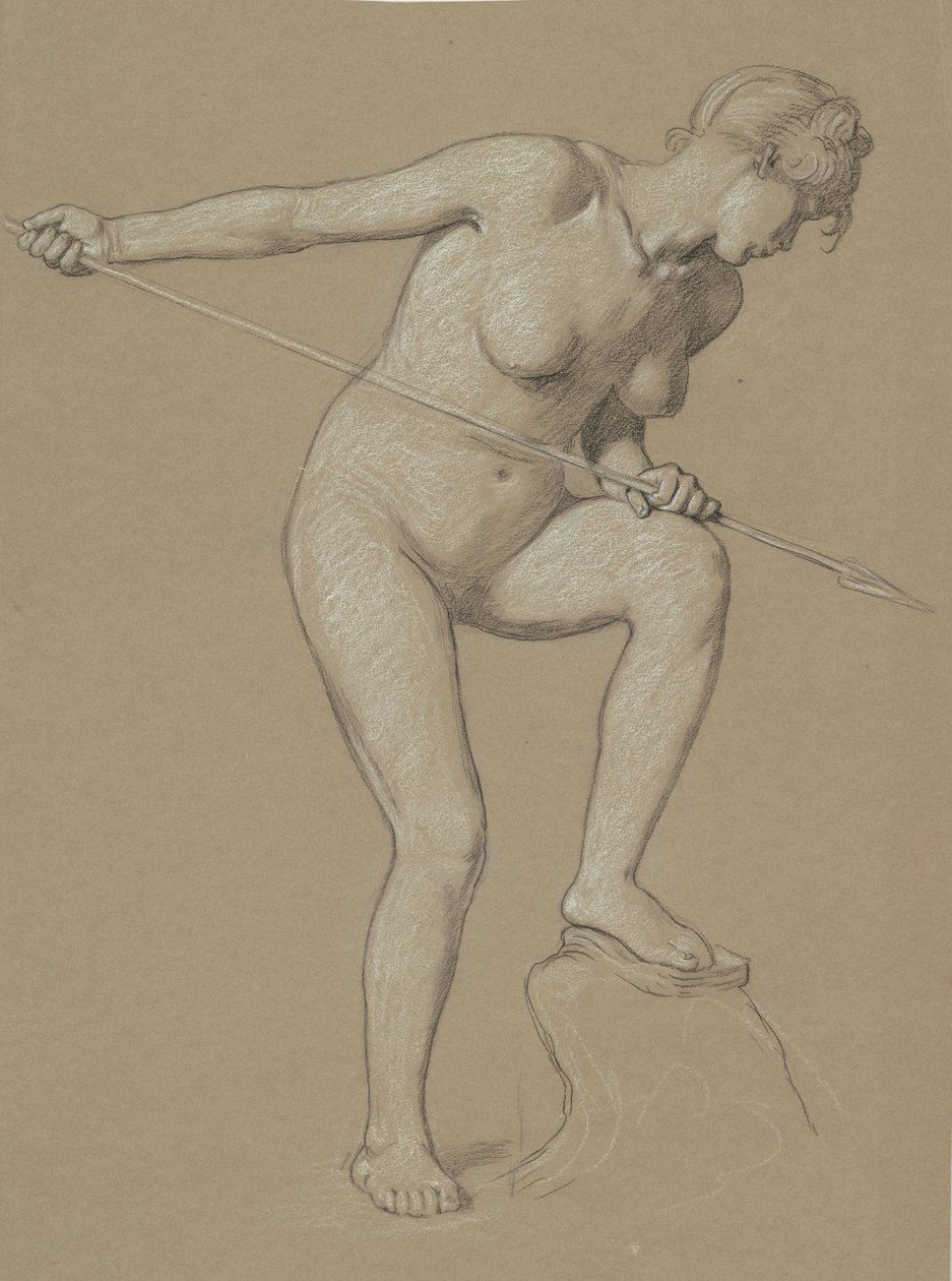 Dívka Spearing Dolphin, c. 1900. od Elihu Vedder