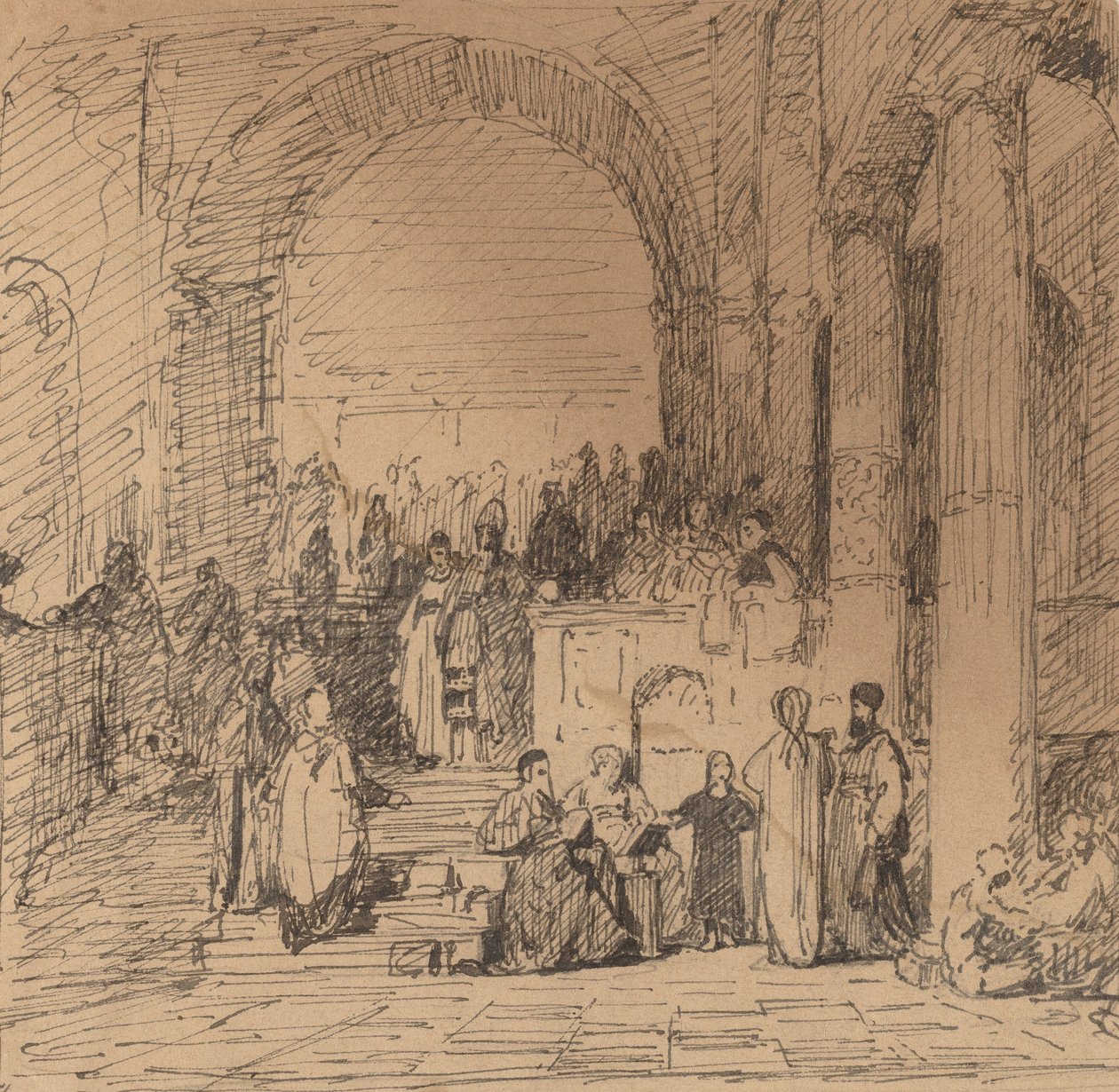 Studium po starém mistrovi, c. 1858. od Elihu Vedder