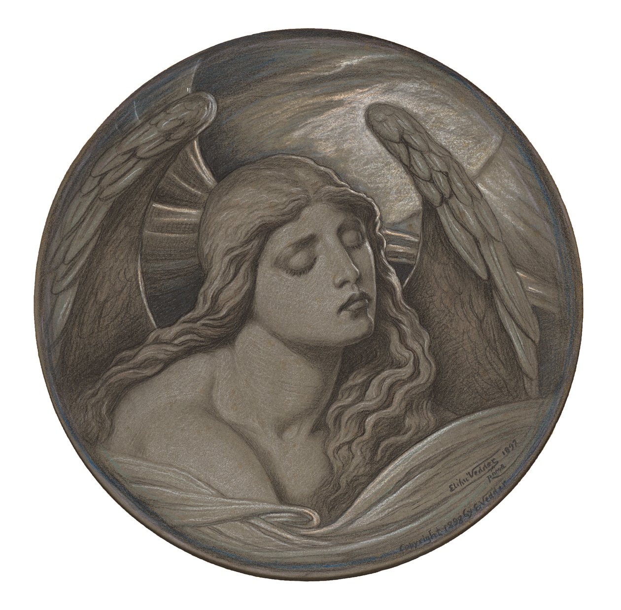 Studie "Duše v otroctví" od Elihu Vedder