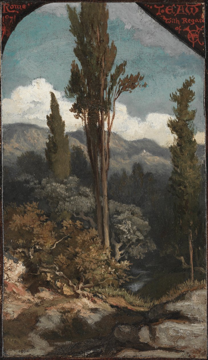 Tři stromy: Itálie, 1871. od Elihu Vedder