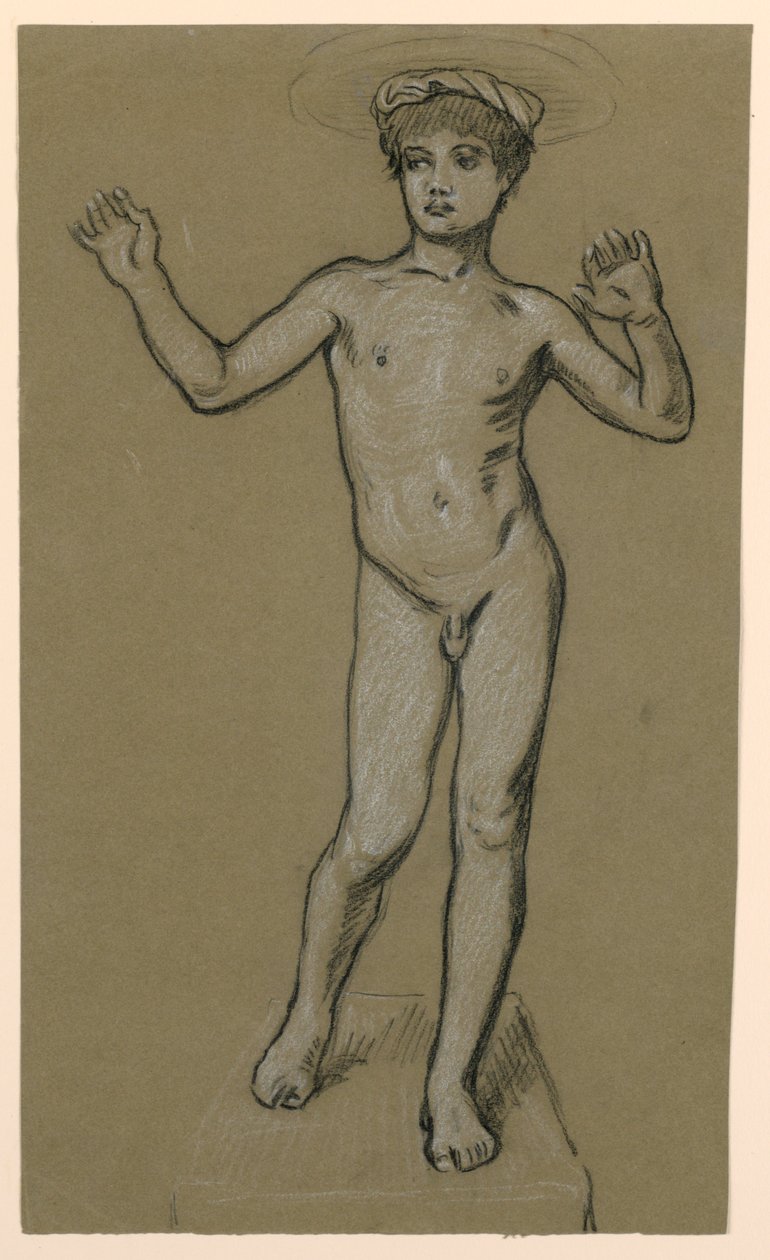 figurální studie pro návrh fontány od Elihu Vedder