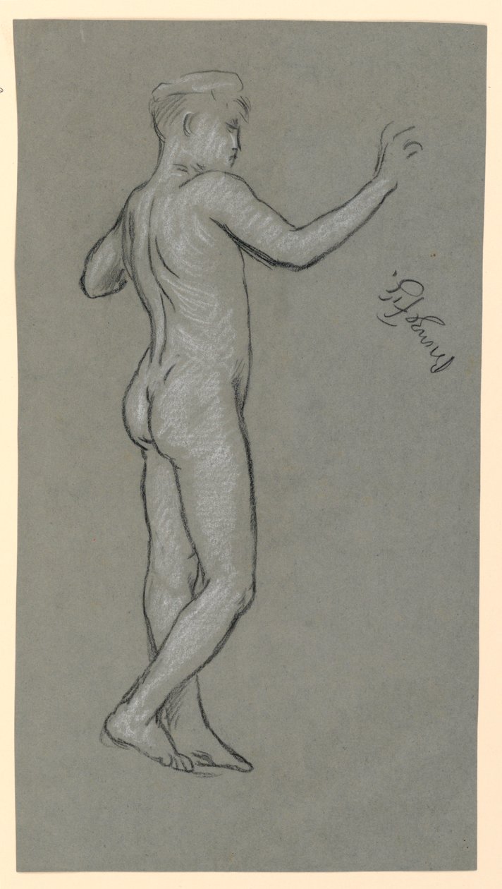 figurální studie pro návrh fontány od Elihu Vedder