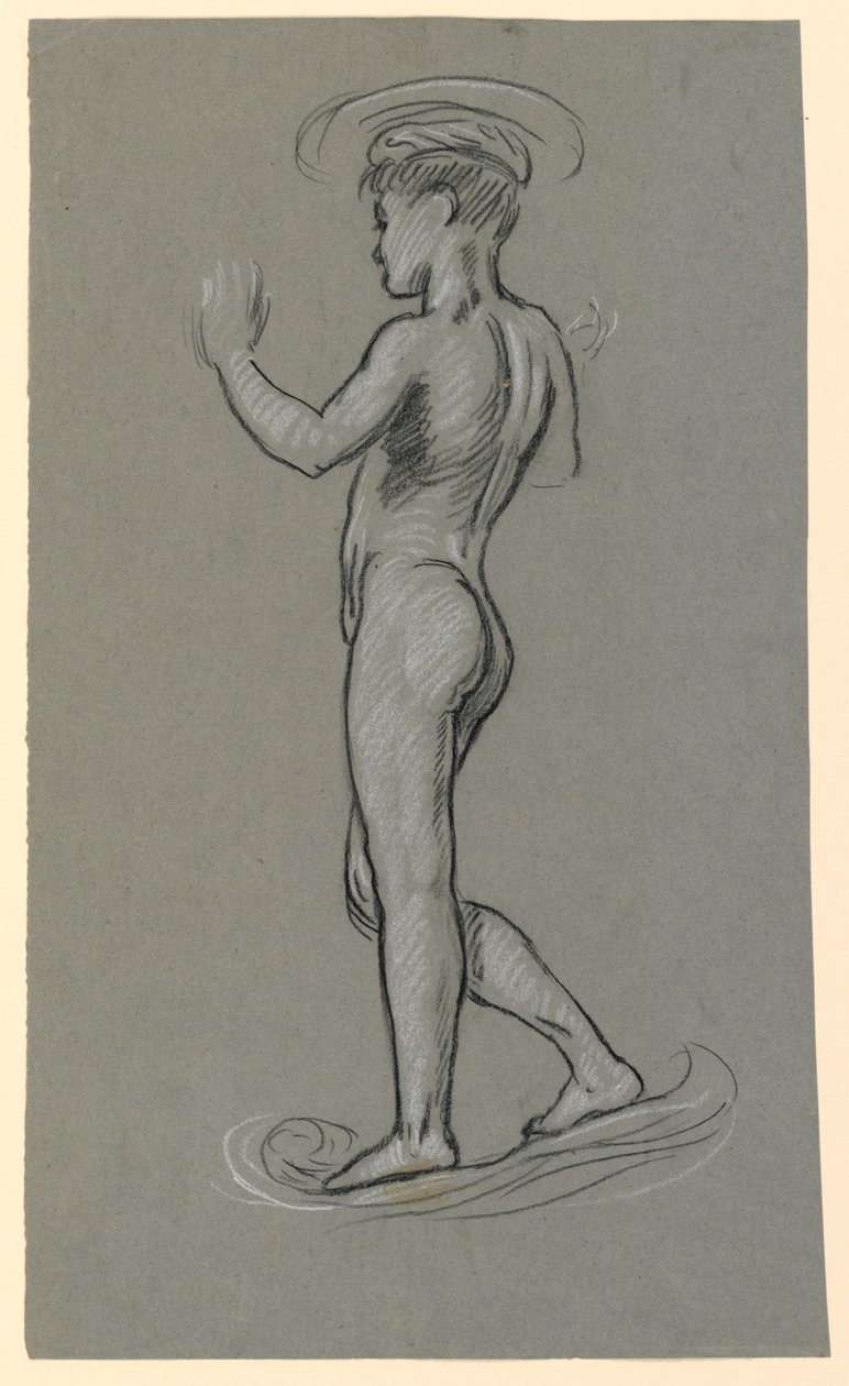 figurální studie pro návrh fontány od Elihu Vedder