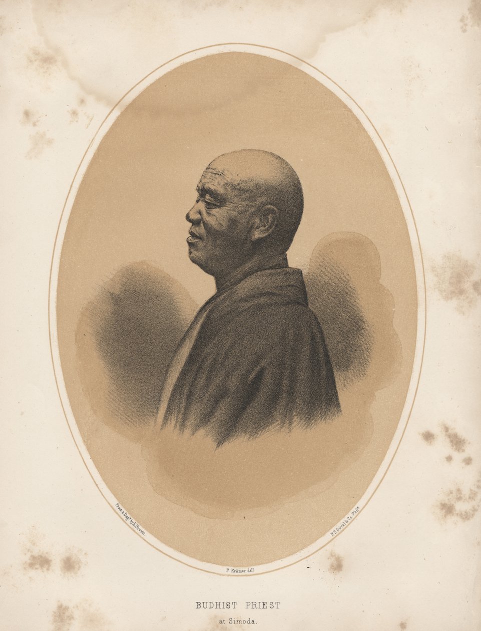 Buddhistický kněz v Simoda, 1855 od Eliphalet Brown