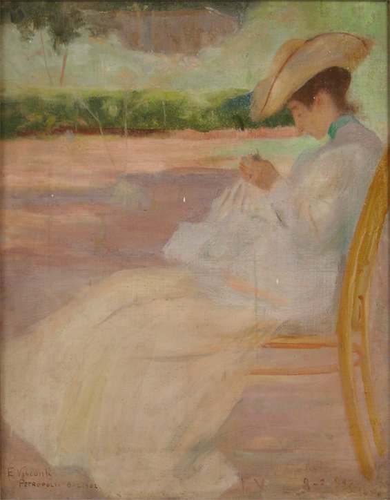 Žena v parku, Petropolis od Eliseu Visconti