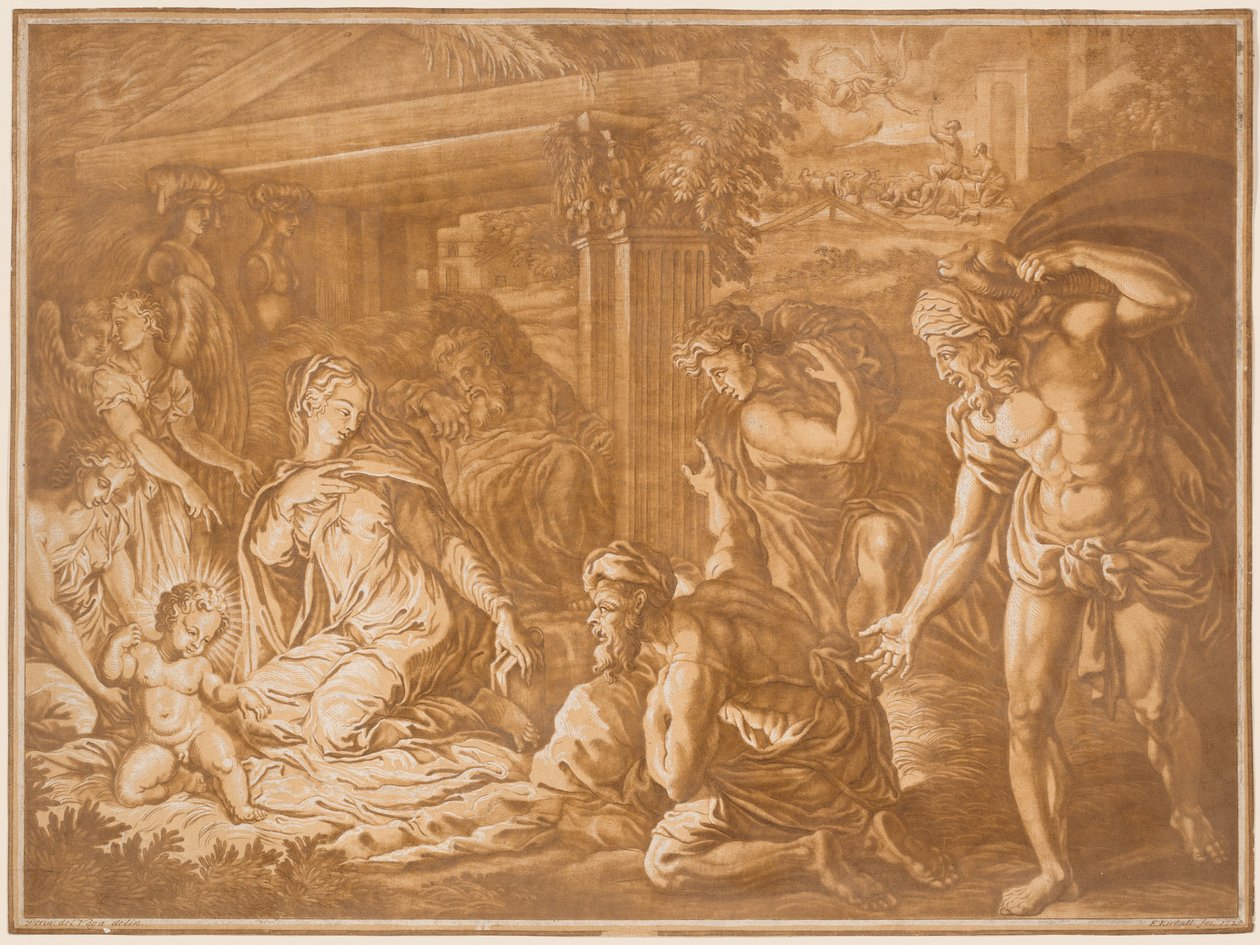 Klanění pastýřů, 1724. od Elisha Kirkall