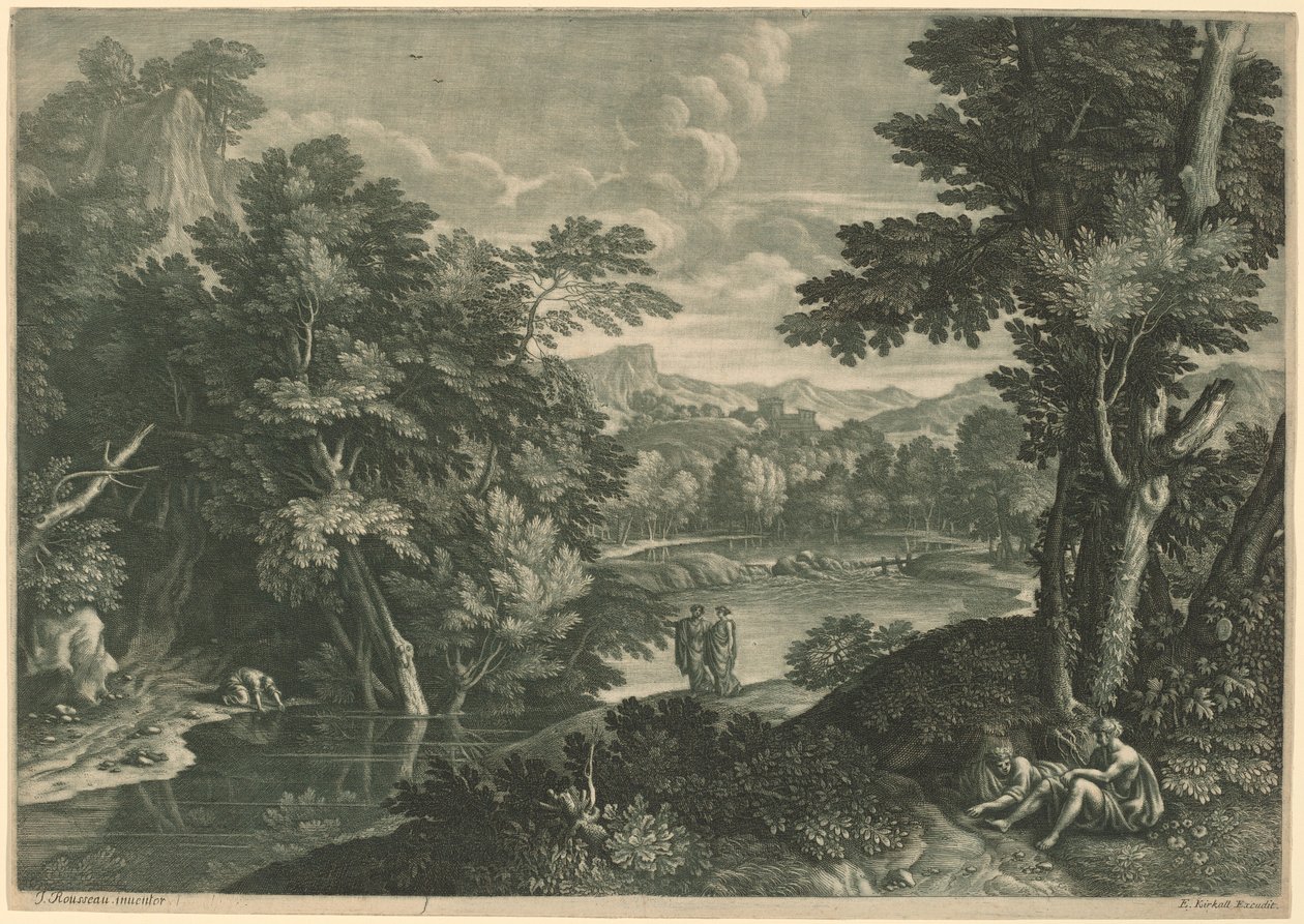 Krajina od Elisha Kirkall, after Jacques Rousseau