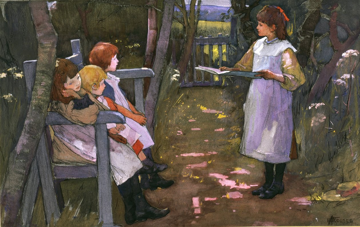 Děti v zahradě od Elizabeth Adela Stanhope Forbes