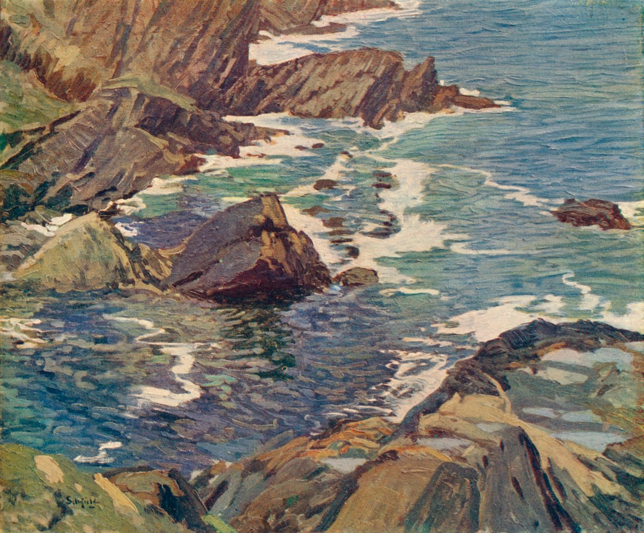 Cornish Cove, c1912 od Elmer Schofield