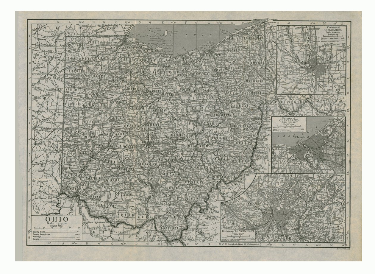 Mapa Ohia, USA, c1910. od Emery Walker