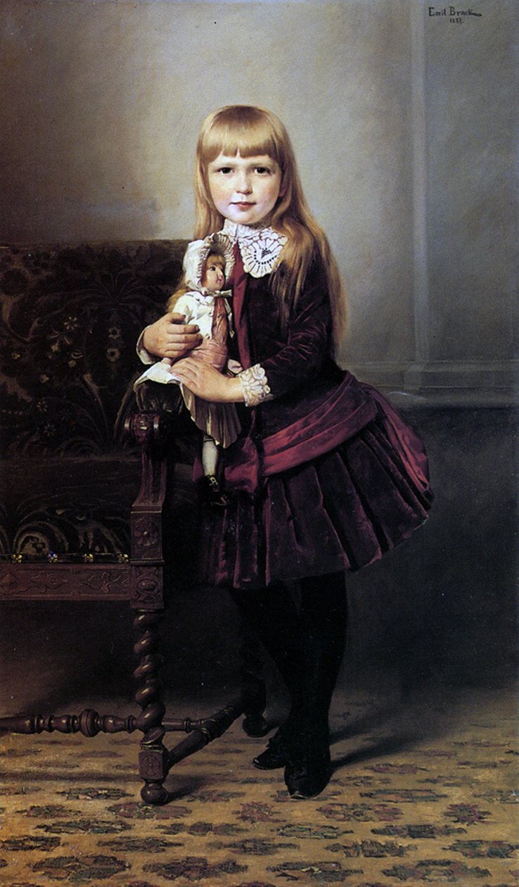 Dívka s panenkou, 1887 od Emil Brack