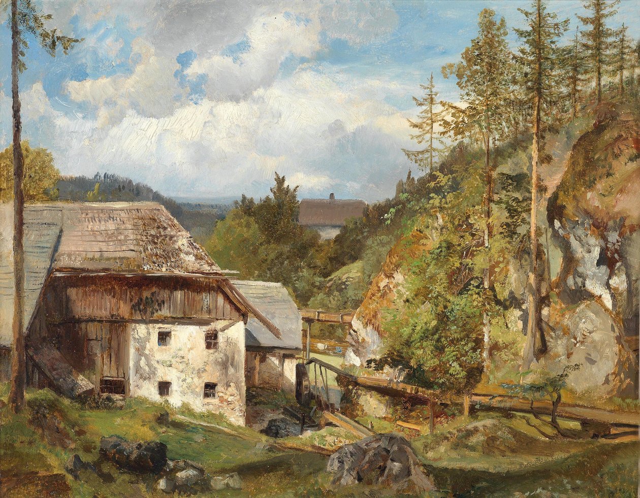 Mlýn v lese od Emil Jakob Schindler