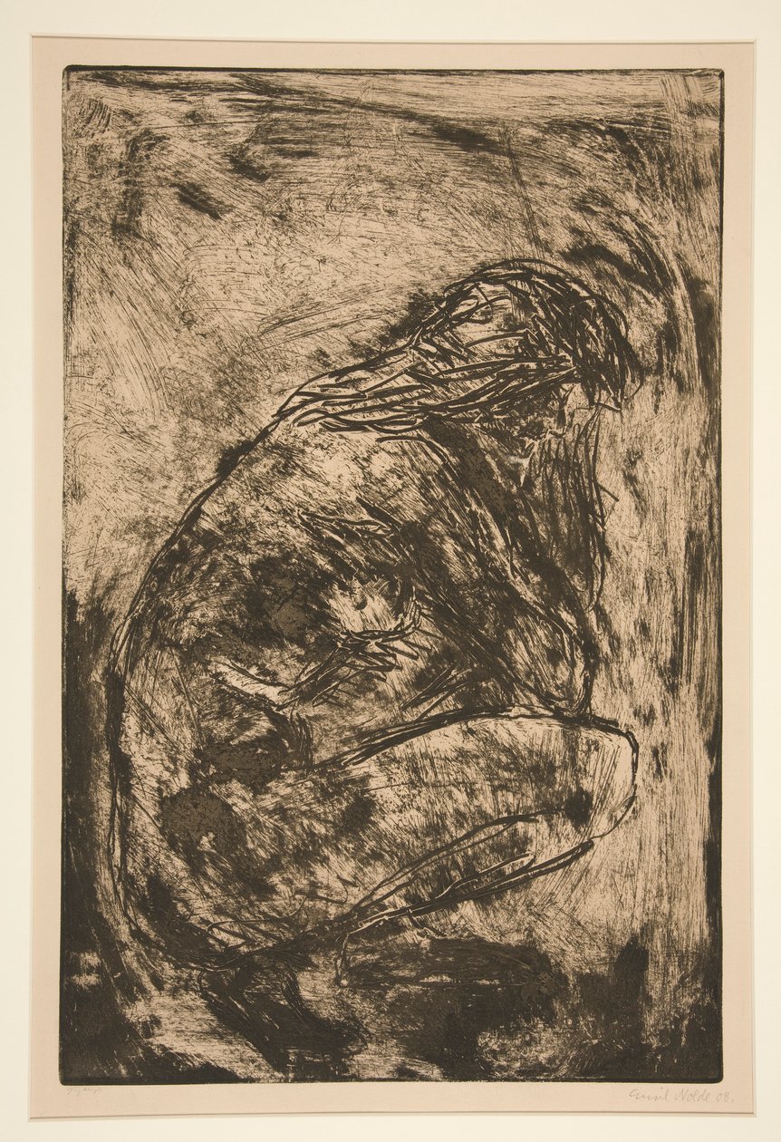 Sedící nahá od Emil Nolde