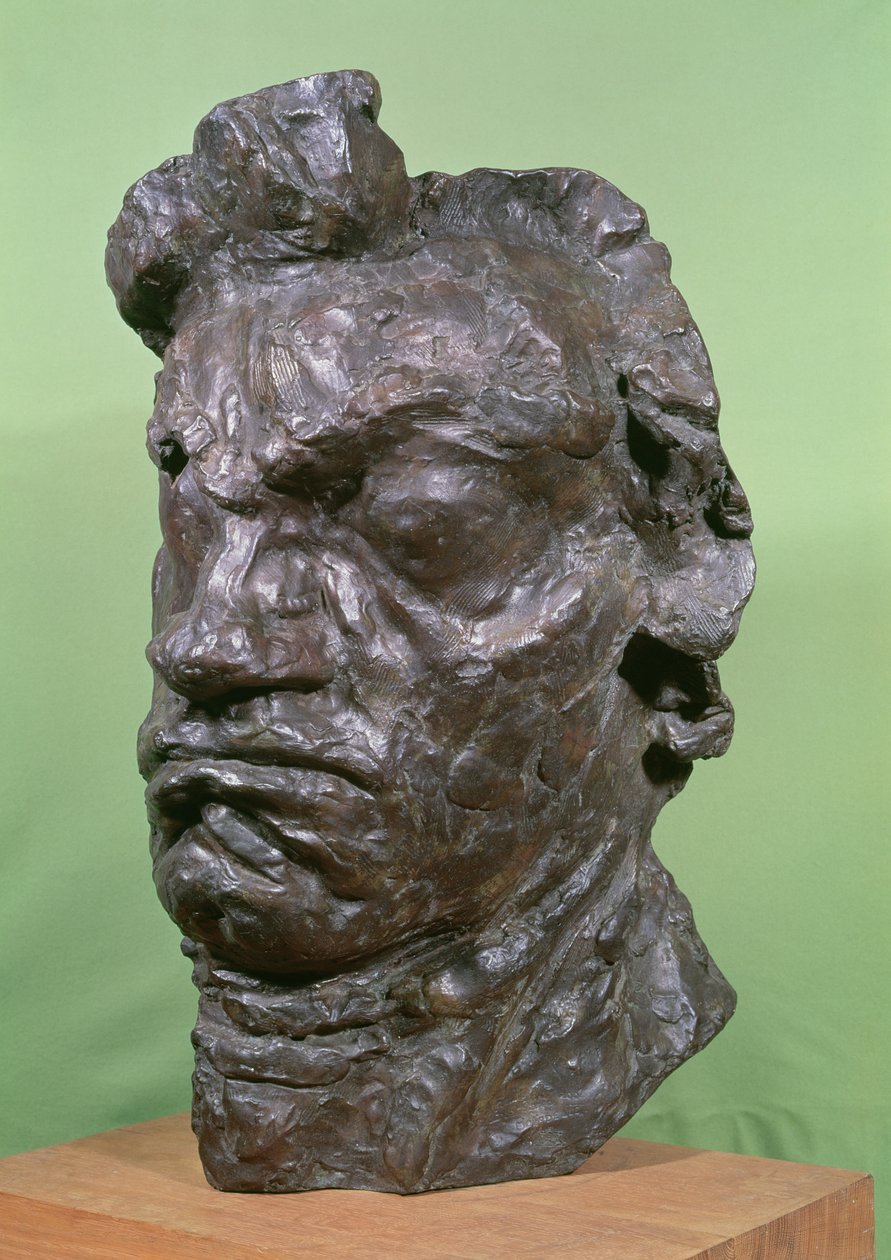 Tragická maska Ludwiga van Beethovena (1770-1827) 1901 (bronz) od Emile Antoine Bourdelle