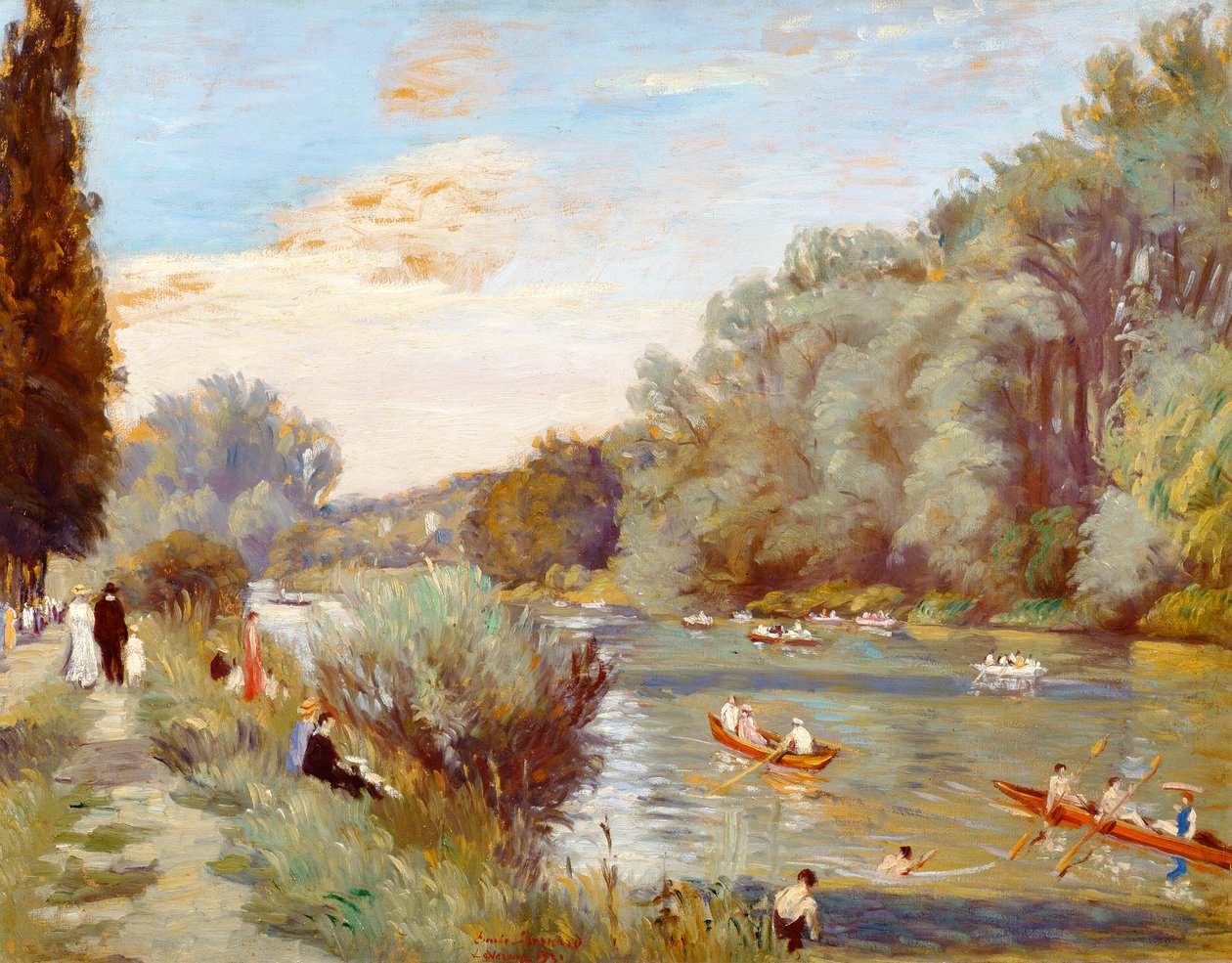 Veslice na řece, 1931 od Emile Bernard