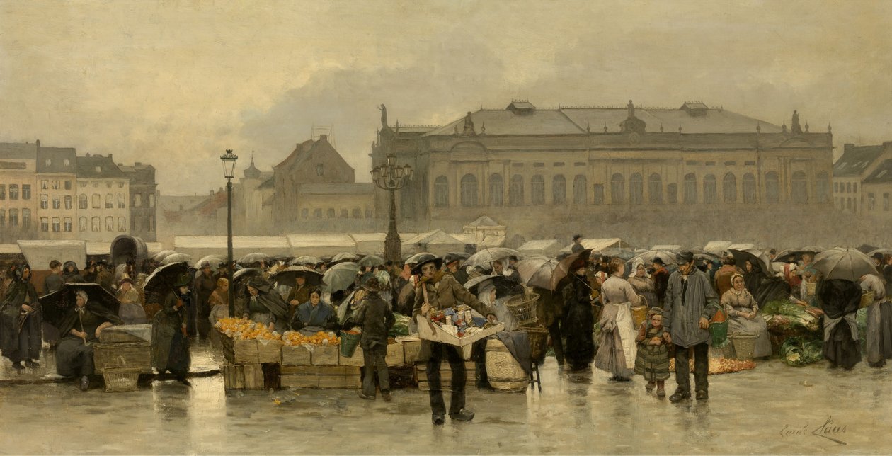 Trh s divadlem v Antverpách od Emile Claus