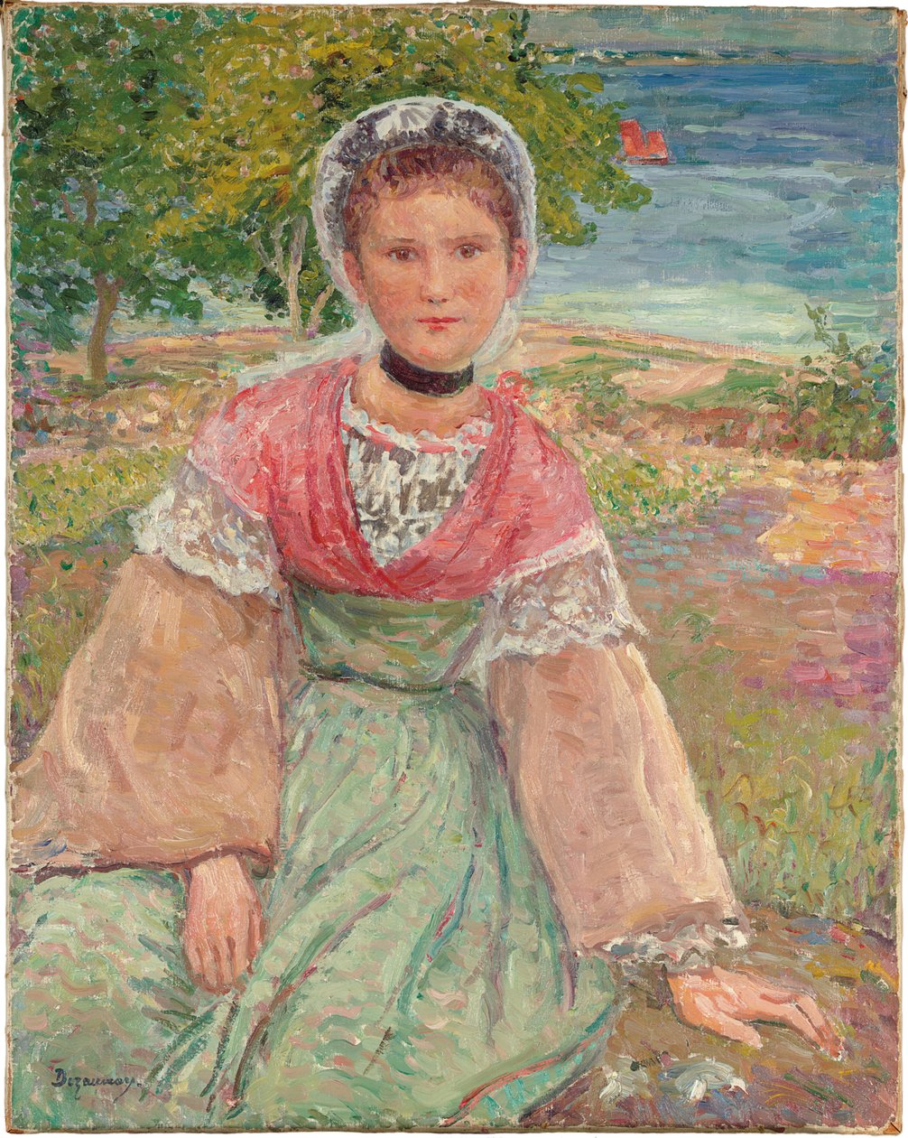 Young Bretonne, kolem roku 1895 (olej na plátně) od Emile Alfred Dezaunay