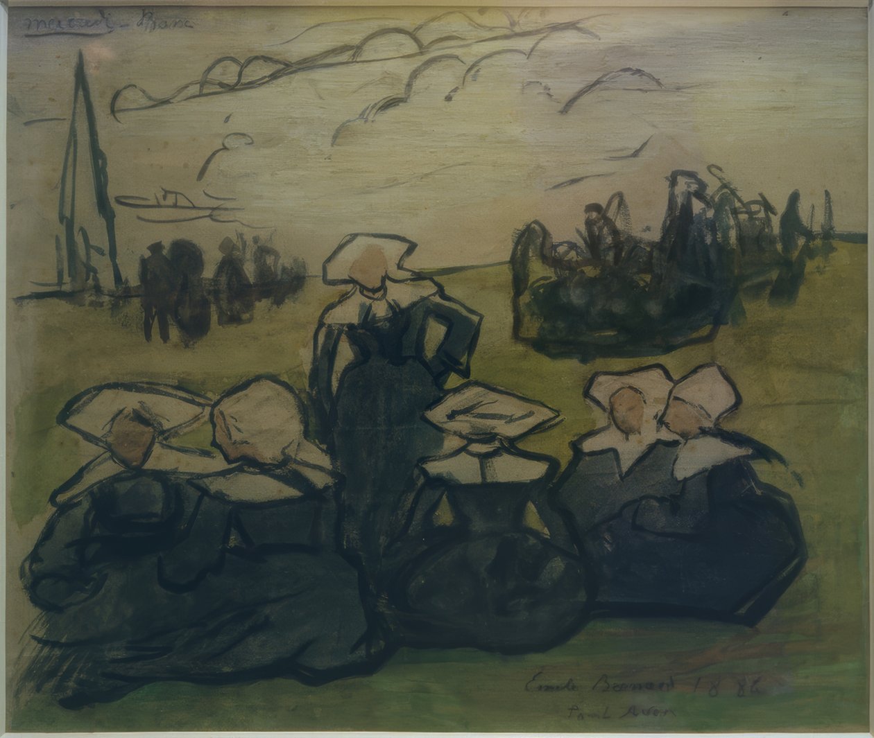 Breton ženy na louce od Emile Bernard