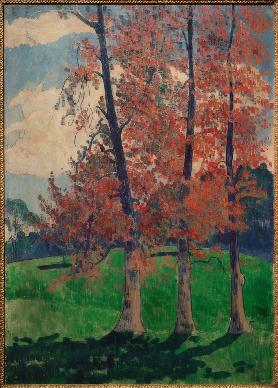 Červené topoly od Emile Bernard