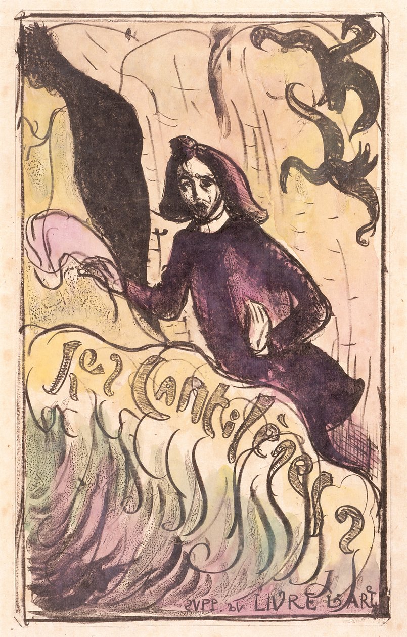 Les Cantilènes: Obálka (zinkograf s ručním kolorováním) od Emile Bernard