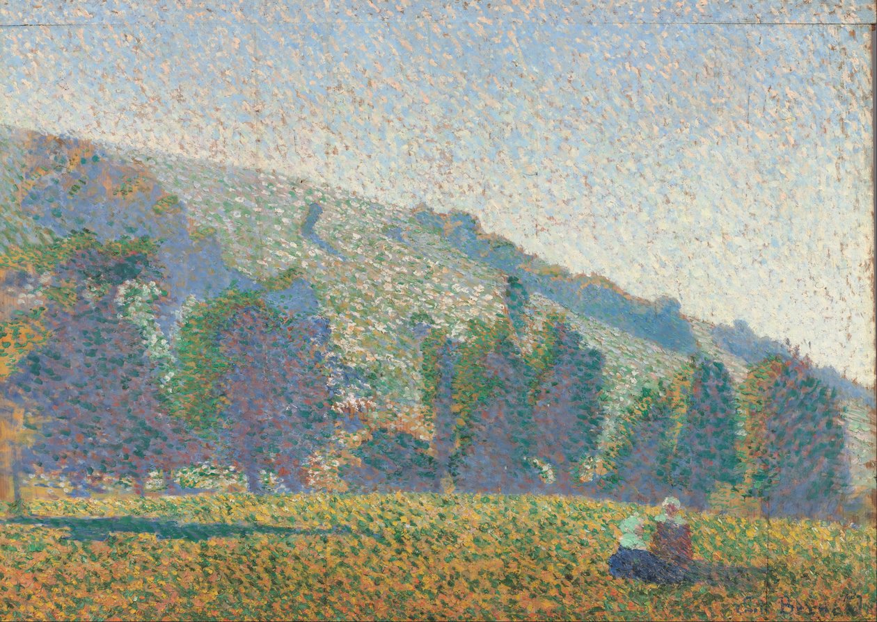 Dvě bretonské ženy na louce od Emile Bernard